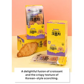 Korean Food Croissant Snack, Crispy and Buttery Dessert Bites, Only 102 Calories Each, Perfect for School Lunchboxes, Individually Wrapped, Bulk Pack of 30 (20g Each) Gini Crungzee, 크룽지, Krungji, Crungjee