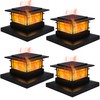 Dynaming 4 Pack Solar Post Cap Lights Outdoor with Flickering