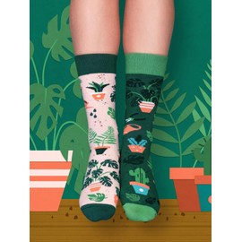 Happy Words Funny Socks Men and Women – Gifts for Women and Men – Cotton Socks Size 35-40/41-46 – High-Quality Men's Socks Women and Men – Good Mood Socks Colourful – Colourful Socks, Plant.