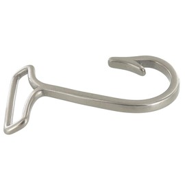 B7804 Fish Hook Buckle, Nickel Matte, Solid Brass-LL, 1-1/2"
