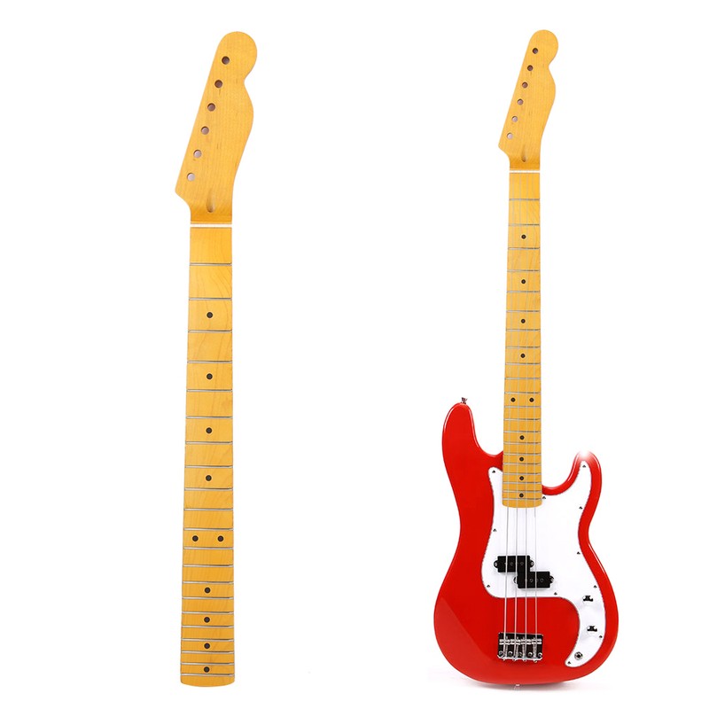 21-Fret Electric Guitar Neck Black Tone Point Handle Yellow Matte