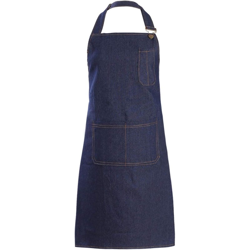 Denim Apron with Pockets for Men Women Chef Kitchen BBQ