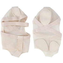Baisdan Foot Thongs For Dance, 1 Pair Full Body Dance Foot Undies Lyrical Shoes Mesh Stretch Dance Paws for Jazz Ballet Modern Contemporary Dance Wear Beige S