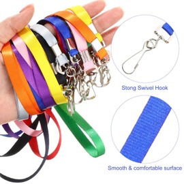 Gueevin 500 Pcs Lanyard Bulk Lanyards for Id Badges Lanyards for Keys Safety Woven Badge Lanyard with Clip Swivel J Hooks (Assorted Colors)