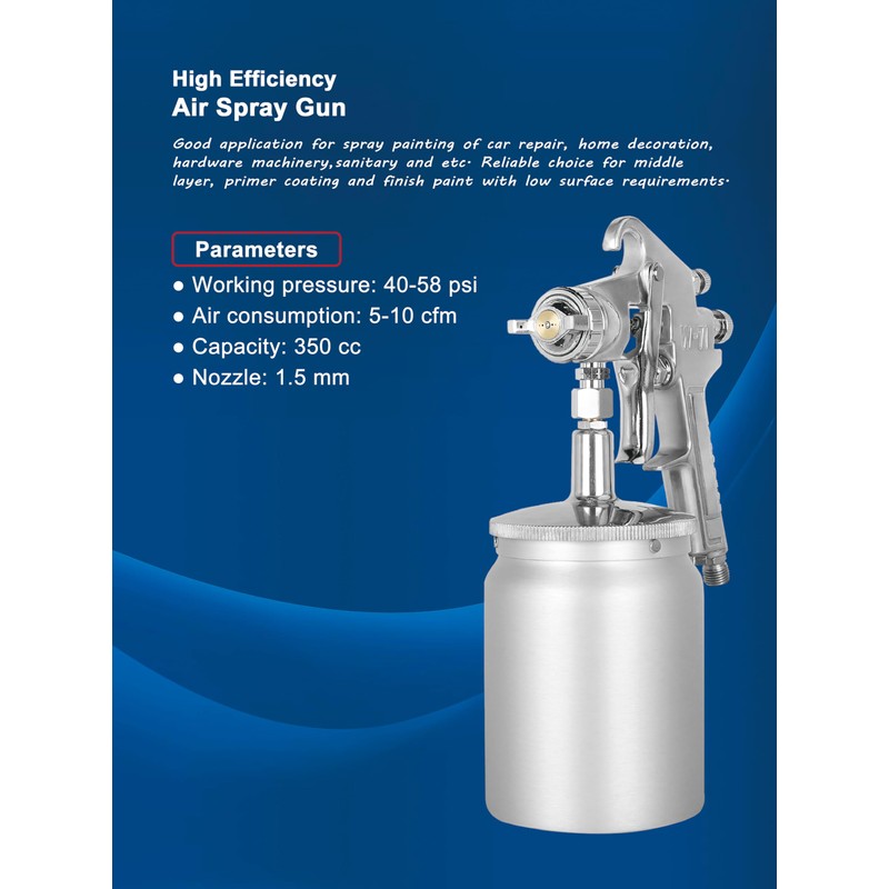 Dynastus Siphon Air Spray Gun High Atomization Paint sprayer, 1.5mm