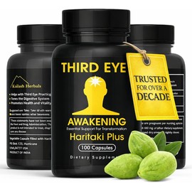 Third Eye Awakening – Organic Haritaki Capsules – King of Herbs for Pineal Gland Decalcification, Third Eye Activation & Intuition – Trusted by Millions of Yogis – 650mg – 100 Vegan Capsules.