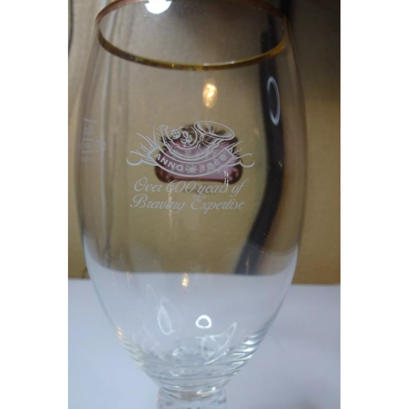 Stella Artois Belgium Glass 40cl With Gold Rim 600 Years
