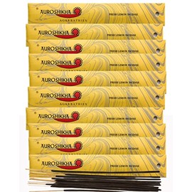 Auroshkha Fresh Lemon Fragrance Incense (10Pack - Total 100 Sticks)