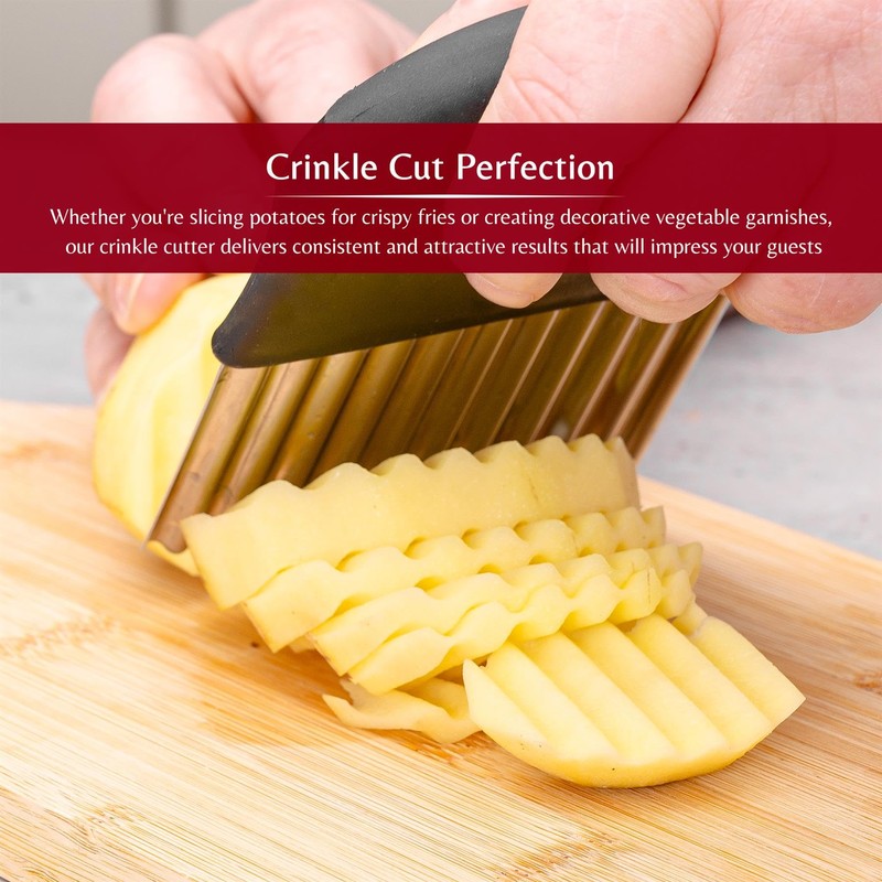 Innoteck Essentials Stainless Steel Crinkle Cutter - Ergonomic Handle -
