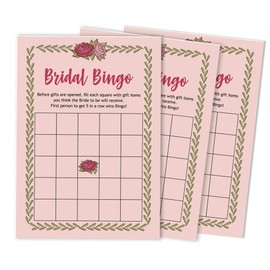 Inkdotpot Cards For Bridal Wedding Shower Bachelorette Party Bulk Blank Square Fill In Gift Ideas 50 Floral Bingo Game