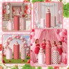 SmoothNovelty 3 Pcs Strawberry Cylinder Pedestal Stand Covers Spandex Plinth