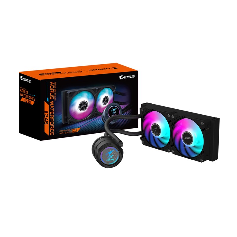 AORUS WATERFORCE II 240 Liquid CPU Cooler, 240mm Radiator with