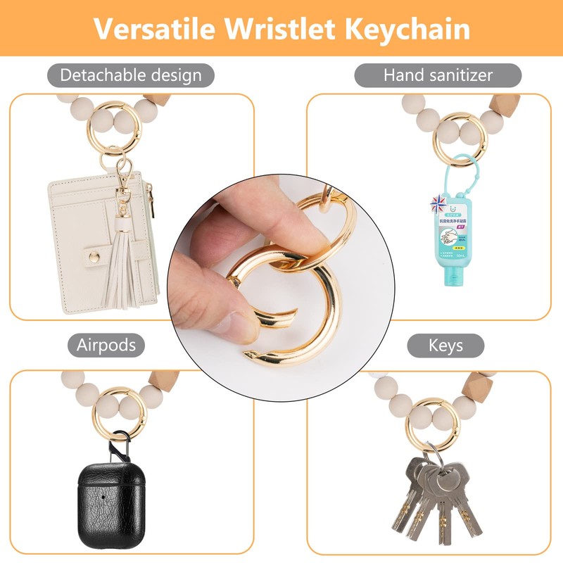 KNGITRYI Wallet Keychain Wristlet for Women,Slim RFID Credit Card Holder