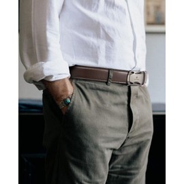 BOSTANTEN Mens Belt Leather Ratchet Belt For Men Dress and Casual with Adjustable Buckle, Trim to Fit