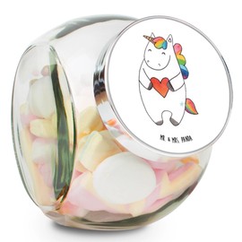 Mr. & Mrs. Panda Candy Jar Unicorn Heart XL 2000 ml, Premium Glass, 2000 ml