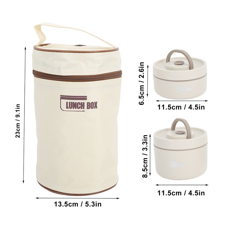 Insulated Lunch Container 304 Stainless Steel Leakproof Portable Round Thermal