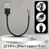 8 Pcs 1FT 22AWG USB 2.0 Male 2Pin Pigtail Cable,