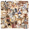 50PCS Magic Cat Coffee Retro Stickers for Journals, Scrapbooks, Water