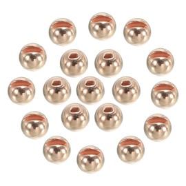 PATIKIL 3.5mm Tungsten Slotted Beads for Fly Tying, 50 Pcs Tungsten Beads Round Bead Head Ball for Jig Hooks Fishing Fly Tying Materials, Copper Tone