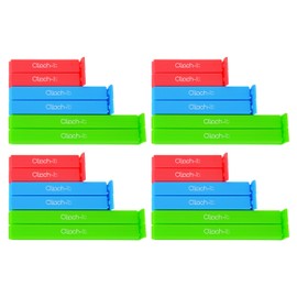 Clinch-It - Cierre Cuadrado para Bolsa, Multicolor, Paquete de 4, 1, 24