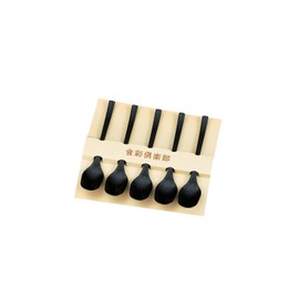 Nakatani Brothers Shokai "Yamanaka Lacquerware" Wood Grain Teaspoon, 5 Pieces, Black 37-3720