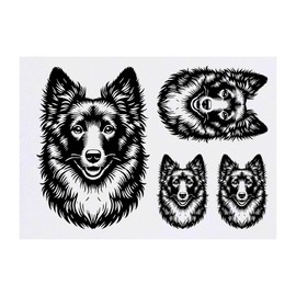 4 x 'Mudi' Temporary Tattoos - Water Resistant, Skin-Safe, Non-Toxic Transfers, Mixed Sizes (TO00075968)