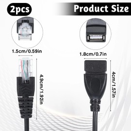 2 PCS USB to Ethernet Adapter, Ethernets to USB Adapter USBs to Rj45 Ethernets Adapters Female Converter USBs to Ethernetes Cable Connector Network Adaptors for Camera with Network Function