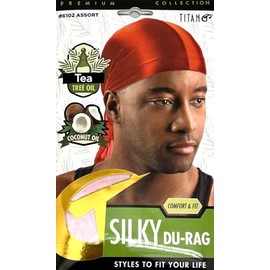 Titan Silky Durag with Long Tail Silk Doo Rags for Men Tea Tree, Coconut Oil Satin Durag Headband Durag Men Black Bandanas for Hip Hop Rapper Man Gifts Fashion Headband PINK Color