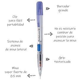 Pentel PD105BP-C Lapicero 0.5 mm Techniclick Azul