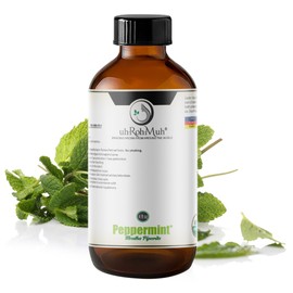 uh*Roh*Muh Organic Rectified Peppermint Essential Oil - 100% Pure and Natural, USA-Sourced Food Grade Oil for Culinary Delights, Aromatherapy, Hair Growth, Skin Care, and Therapeutic Massage 4 fl oz