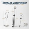 NWUNJ Rechargeable Milk Frother Handheld with Stand, 3-Speed