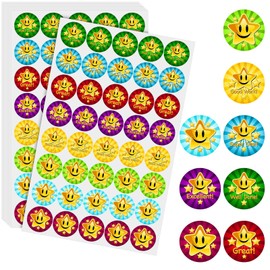 400 Pcs Reward Stickers for Children, 1inch Round Large Colourful Well Done Sticker, Praise, Good Work Teacher Stickers Pack,Motivational Sticker for Childrens School Classroom and Home by Innoveem
