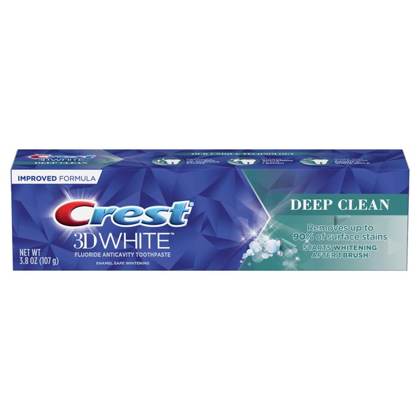 Crest 3D White Toothpaste, Deep Clean, Enamel Safe Whitening 3.8