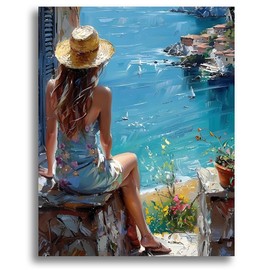 Oiuyamn Paint by Number for Adults, DIY Oil Painting Kits, Easy Paint by Numbers Canvas for Beginners, Perfect for Gifts and Home Decor (16" x 20")