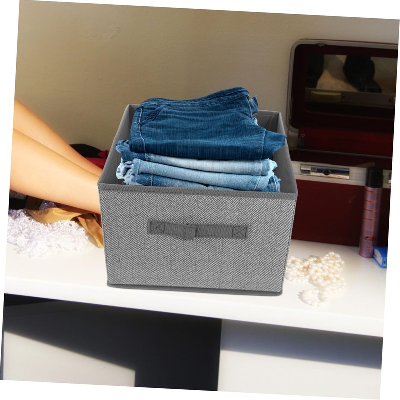 Ciieeo Square Sundries Storage Case Non Woven Fabric Organizer Bin