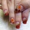 Vopintpy Thanksgiving Press on Nails Fall Maple Leaves Fake Nails