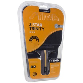 STIGA Trinity 3-Star Table Tennis Bat, Black/Red