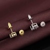 DELECOE 14K White Gold Bullet Locking Earring Backs for Diamond