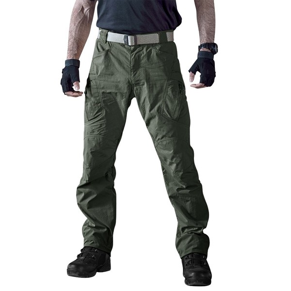TACVASEN Men's Casual Quick Drying Lightweight Cargo Pants Military Durable Work Trousers Army Green,34