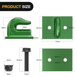 Nilight 2PCS Tractor Bucket Grab Hook 3/8'' Heavy Duty Drop Forged Steel Bolt On Grab Hook Zinc-Coated Cast Tow Hook Max 15000 LBS Dark Green