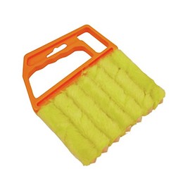 Gardinia 7988 Reinigungsbürste für Jalousien, Kunststoff, 12 x 15 cm (BxH), Gelb-Orange , 15 x 12 x 1.5 cm