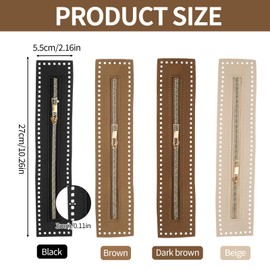 4PCS PU Leather Zipper, 4 Colors Leather Sewing Zipper Frame Handmade Bag Zippers Bulk Close Zippers Replacement for DIY Crochet Purse Sewing Jeans Accessories