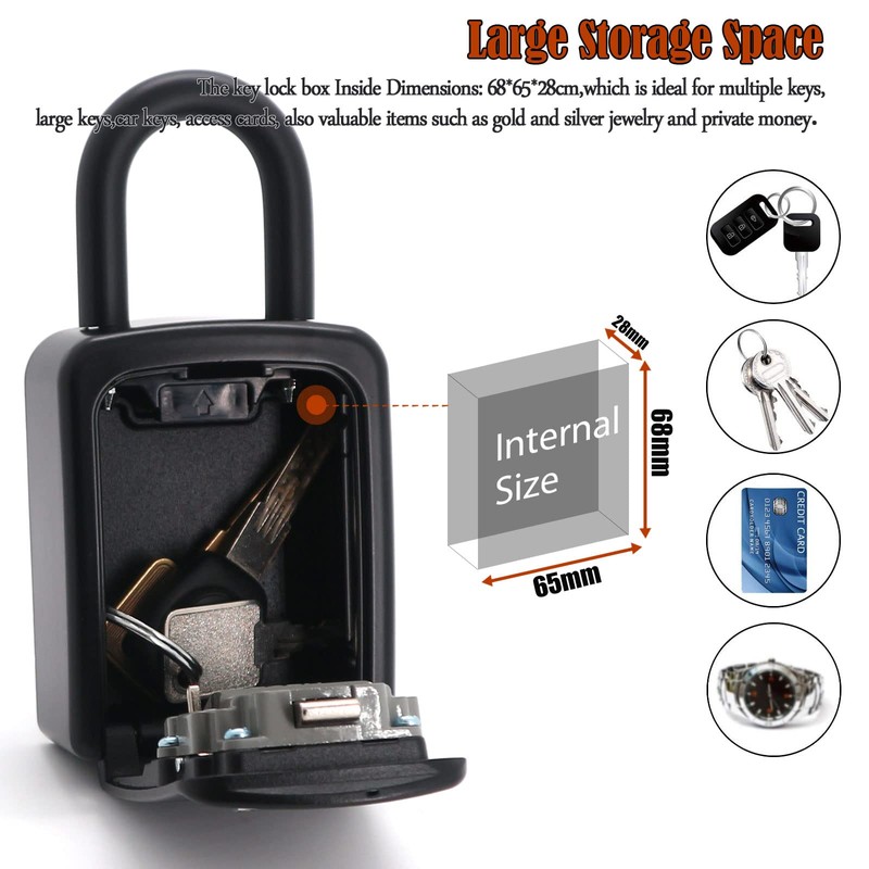 Protable Key Storage Security Lock,V-Resourcing® Door Knob Mounted Re-settable 4