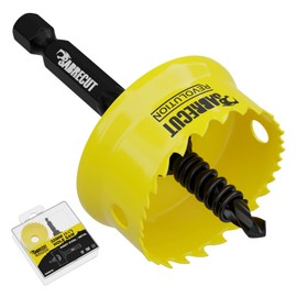 1 x SabreCut HSM032 32mm High Performance Thin Wall Sheet Steel Hole Saw Kit Features Steel Body and HSS M42 Cobalt Arbour with Progressive Tooth Profile for Cutting Wood, Plastic and Steel