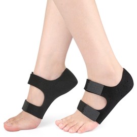 Heel Protector, Gel Heel Cushion, (Heel pad with Arch Support) for Plantar Fasciitis, Heel Pain, Achilles Tendonitis, Dry Cracked Feet, Suitable for Men and Women (Black, L)