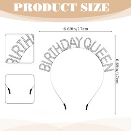QfwdfcTrenz Birthday Crown for Women Silver Queen Crown Rhinestone Birthday Tiara Princess Tiara Glitter Queen Headband Girls Prom Supplies Party Decorations Accessories