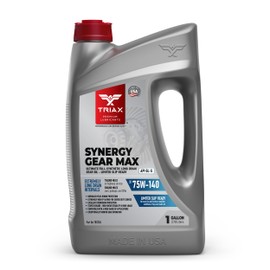 TRIAX Synergy Gear MAX 75W-140 GL-5, PAO Synthetic Long-Drain Axle, Differential Extreme Pressure Oil, Limited Slip Ready, 750,000 Mile Rating on Highway (1 Gal)
