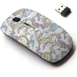 2.4G Wireless Mouse with Cute Pattern Design for All Laptops and Desktops with Nano Receiver - Cute Magic