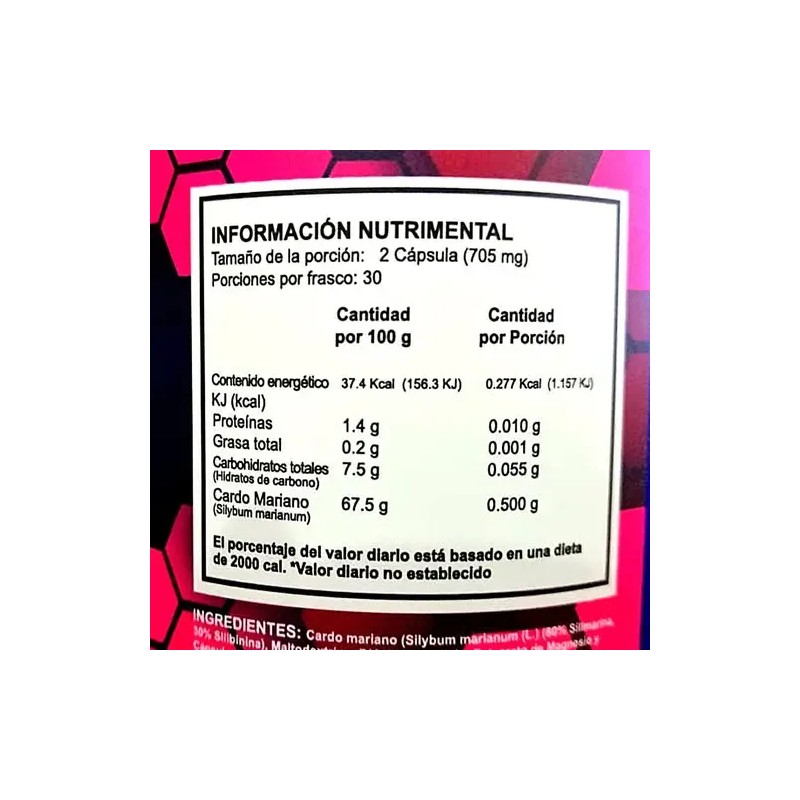 Alpha Nutrition Cardo Mariano 60 Caps Sabor Sin Sabor