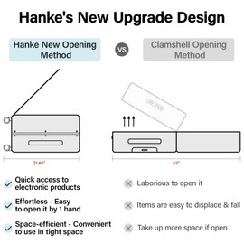 Hanke 24 Inch Checked Luggage with Front Pocket Aluminum Frame (Can Not Open in The Middle) Hard Shell Suitcases with Wheels Rolling Luggage Suitcase with Lock Travel Luggage for Weekender-Jet Black